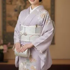 お-94 袋帯 クリーム シルバー 赤 青 ピンク 雲 六角形 花柄 六通柄94