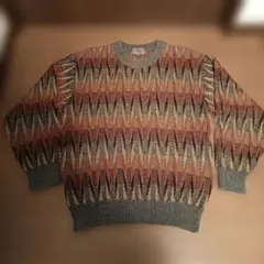 美品DEMAIN CLAIR昭和レトロセーターVintage 総柄Мサイズ80sのサムネイル