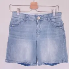 美品 デニムショートパンツ 6 M相当 ストレッチ 美脚ライン カジュアル