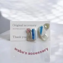 No.386✴︎旅するシー陶器のピアス・イヤリング