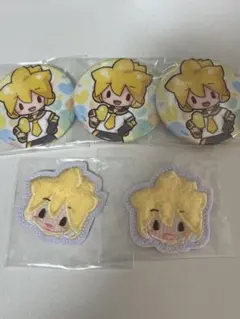 鏡音レン ふわぷちくじ ステッカー バッジ