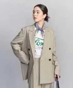 BEAUTY&YOUTH リネンライク ダブルジャケット