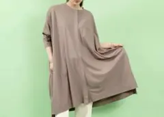 ミズイロインド⭐︎ワイドトップスシャツ茶
