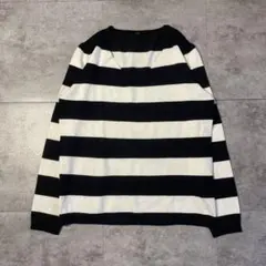 黒と白のボーダー 長袖ニット Mサイズ
