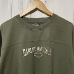 00s OLD ハーレーダビッドソン 刺繍ロゴ 長袖 Tシャツ ロンT 2XL