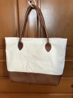 帆布　本革　A4サイズ　ファスナートートバッグ　鞄　レザークラフト