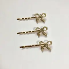 リボン型ヘアピン5本セット