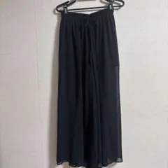 one wayブラック シフォン フレアパンツ ロングショート丈