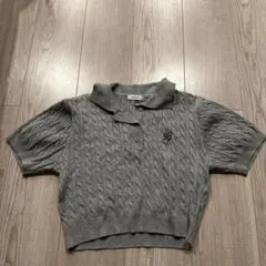 INGNI グレー ケーブル編み 半袖ニット M