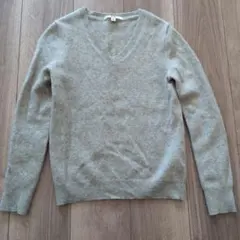 UNIQLO M カシミヤ Vネックセーター グレー