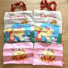 ポムポムプリン　ユーモラスアソートコレクション　トートバック　スクエアポーチ