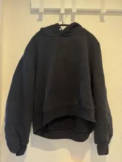 黒 オーバーサイズ フード付きパーカー moussy