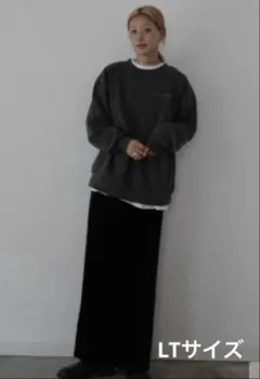 新品　しまむら　hideka ベロアナロースカート　ブラック