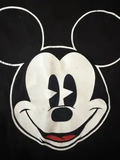ミッキーマウス プリント Tシャツ 黒