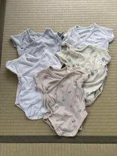 ベビー肌着 ロンパース 5枚セット 新生児 70cm ユニクロまとめ売り