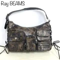 【Ray BEAMS】レースアップポケットバッグ　ダークブラウンのサムネイル