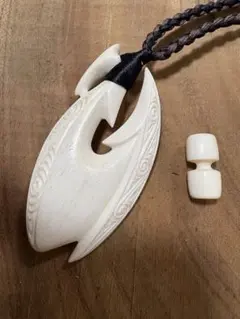 ボーンカービングネックレス(sw82) Lサイズ マッコウ