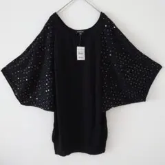 USA bebe カシミヤ スパンコール ドルマンスリーブ ニット 定2.7万円