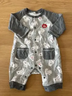 シロクマ柄 長袖ロンパース