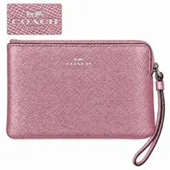 COACH コーチ ポーチ リストレット メタリックピンク
