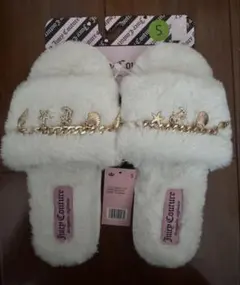新品】Juicy Couture ホワイト&チャーム ファーサンダル ホワイト