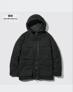 ユニクロ×ホワイト マウンテニアリング ハイブリッドダウンジャケット ブラック