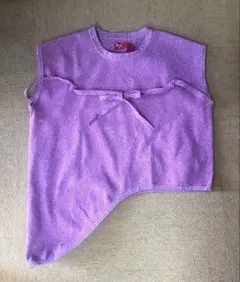 led.tokyo アシンメトリックニット ノースリーブ 春夏 パープルピンク