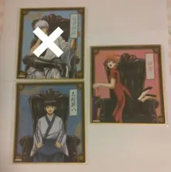 銀魂わーるど　ガラポン　ミニ色紙　坂田銀時・志村新八・神楽