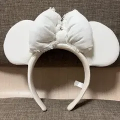 ディズニーミニー　ホワイト　デニム　カチューシャ