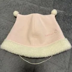 ファミリア familiar ベビー帽子 ポンポン ピンク 冬 45cm