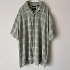 haggar リネン レーヨン 半袖 オンブレチェック シャツ XL ハガーのサムネイル