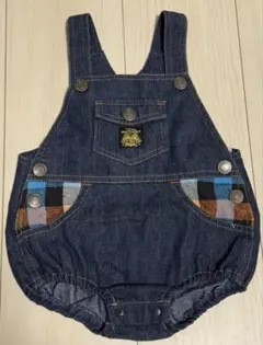 デニムオーバーオール　ロンパース (70〜80)
