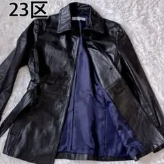 美品 ✨ 23区 レザージャケット レザーコート ベルト 本革 レザー M 黒