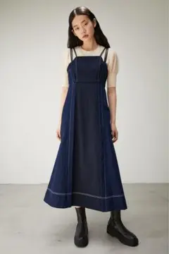 新品　アズールバイマウジー　デニムコンビキャミワンピース　S ワンピース