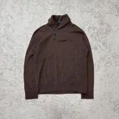 POLO RALPH LAUREN ショールニット エルボーパッチ M CF48