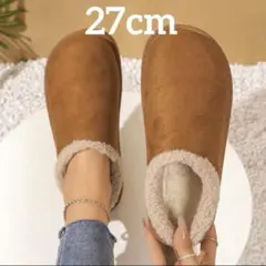 サンダル ファー ムートン モックシューズ 秋冬 あったか 27 44 茶