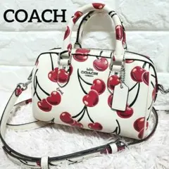 COACH コーチ ミニ ローアン ボストンショルダー2way チェリー 美品
