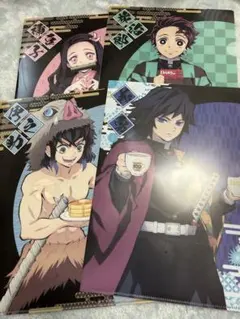 鬼滅の刃　森永製菓　クリアファイル 炭治郎　禰豆子　伊之助　義勇