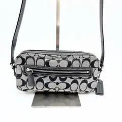 極美品 COACH シグネチャー キャンバス ショルダーバッグ 斜め掛けf467 