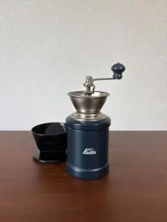 ネイビーカラーKalita 手挽きコーヒーミル 本体　台形ドリッパーセットのサムネイル