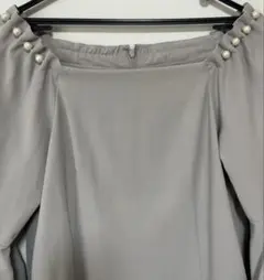 ジルスチュアートフリルスリーブ パール ワンピース 結婚式 パーティードレス