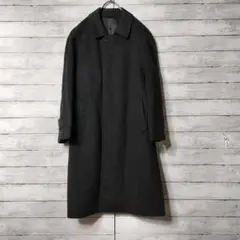 【上質なカシミヤ100%】ヴィンテージ古着 ステンカラーコートロング 比翼仕立て