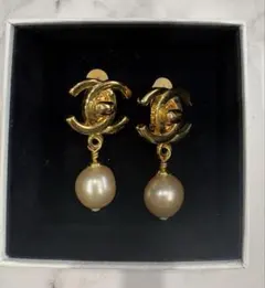 CHANEL ヴィンテージ イヤリング ココマーク パール ゴールド 正規品