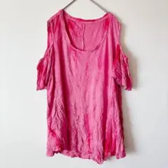 オフショルダー TシャツチュニックFree サイズ ピンク
