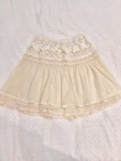 Chiara Perla ドットチュール フレアスカート