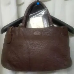 IBIZA焦げ茶レザー手提げバック
