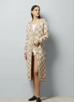 GUCCI GGジャカード ロングニットカーディガンベルト付のサムネイル