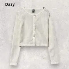 Dazy リブカーディガン S クロップド丈 アイボリー タイトめ 韓国風