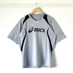 【美品】アシックス サッカー プラクティス Tシャツ グレー メンズL 練習着のサムネイル