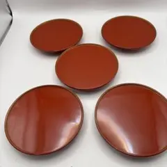 春慶塗 銘々皿 5枚セット 中山作 木箱付き 和食器 伝統工芸品 新品 美